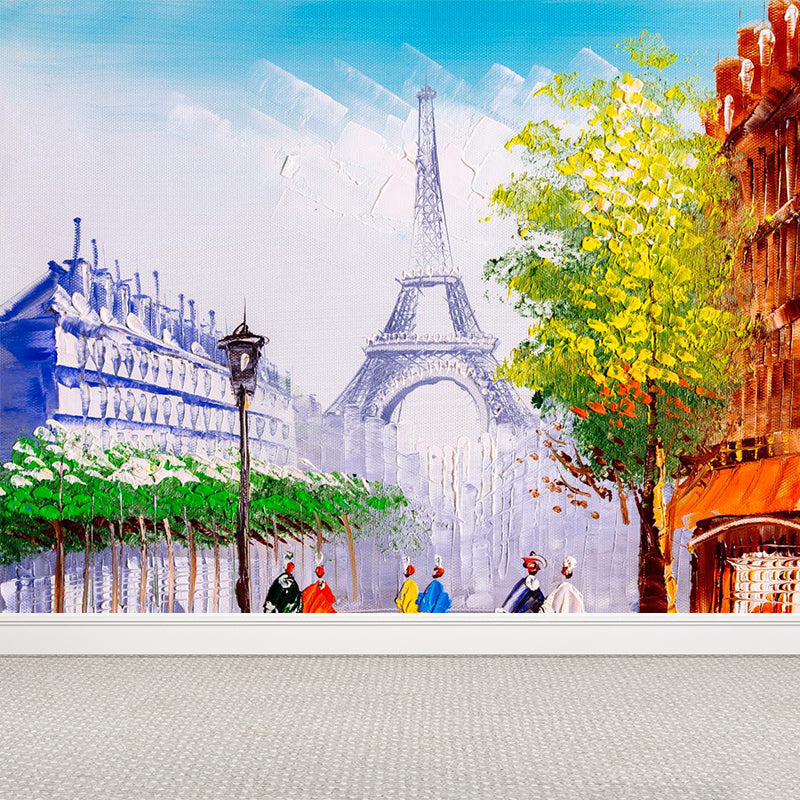 Landscape Painting Mural Wallpaper Multicolored Classical Wall Covering for Bedroom Clearhalo 'Wall Decor' 'Wall Mural' 1896585