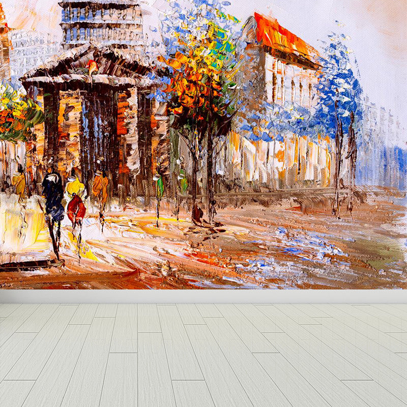 Landscape Painting Mural Wallpaper Multicolored Classical Wall Covering for Bedroom Clearhalo 'Wall Decor' 'Wall Mural' 1896589