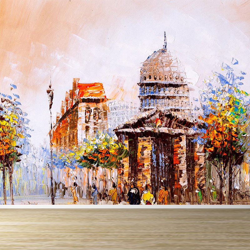 Landscape Painting Mural Wallpaper Multicolored Classical Wall Covering for Bedroom Clearhalo 'Wall Decor' 'Wall Mural' 1896590