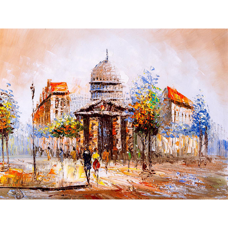 Landscape Painting Mural Wallpaper Multicolored Classical Wall Covering for Bedroom Clearhalo 'Wall Decor' 'Wall Mural' 1896591