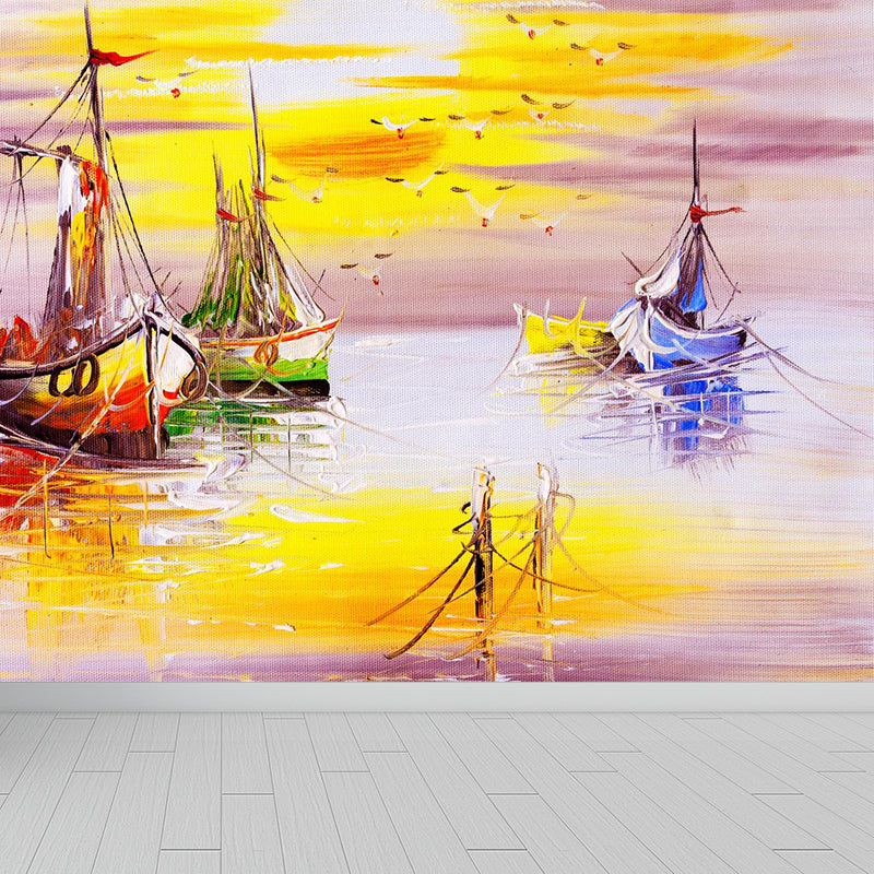 Landscape Painting Mural Wallpaper Multicolored Classical Wall Covering for Bedroom Clearhalo 'Wall Decor' 'Wall Mural' 1896594