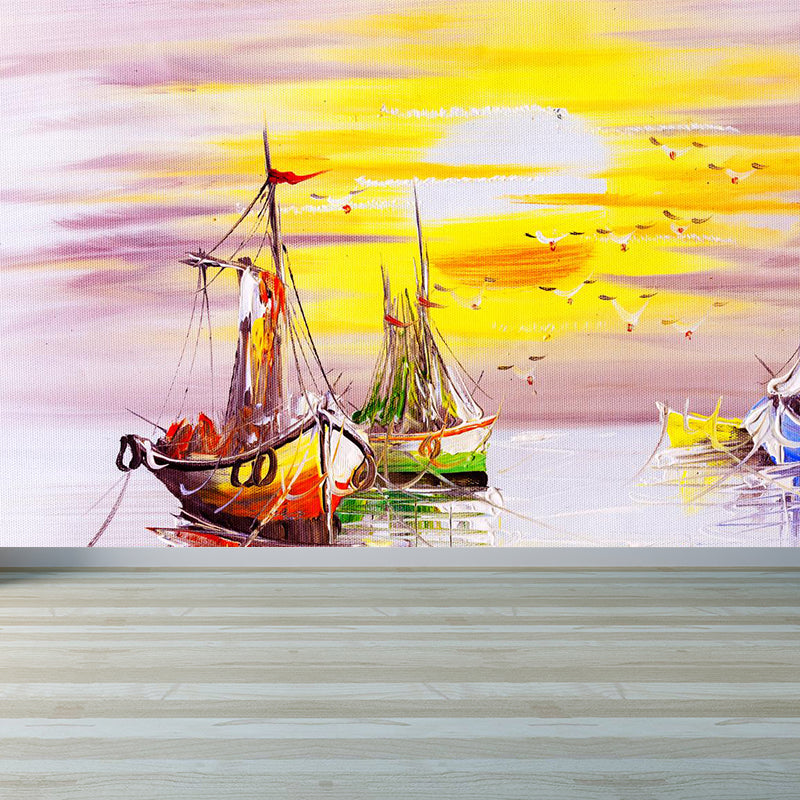 Landscape Painting Mural Wallpaper Multicolored Classical Wall Covering for Bedroom Clearhalo 'Wall Decor' 'Wall Mural' 1896595