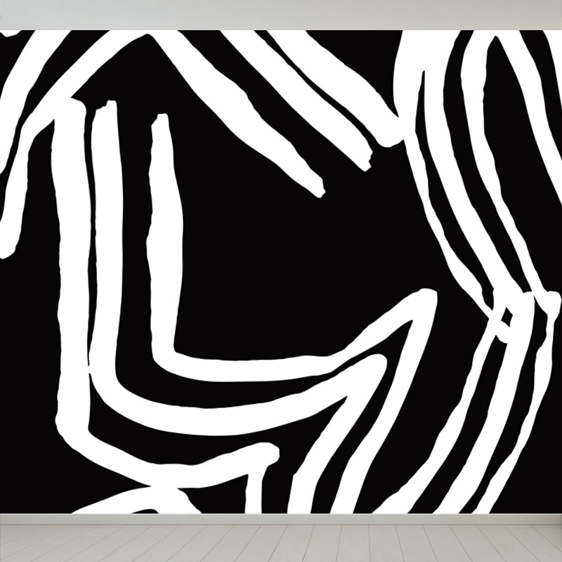 Contemporary Abstract Wall Mural Decal Colorful Geometric Wall Decor for Teens Room Black Clearhalo 'Wall Decor' 'Wall Mural' 1896653