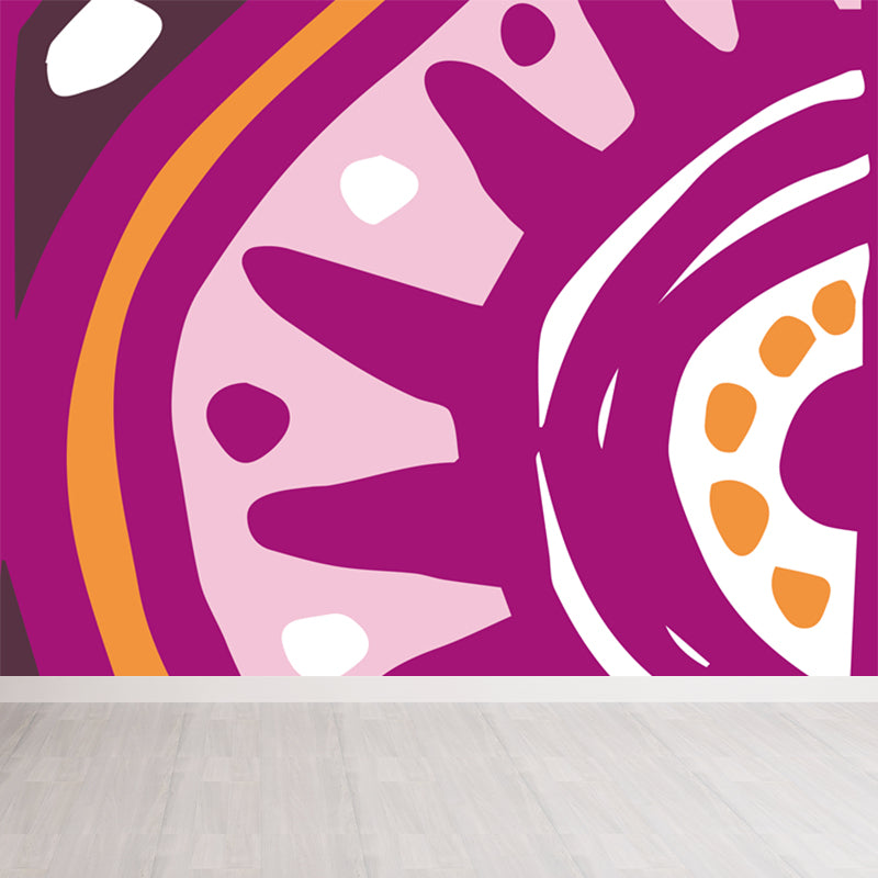 Colorful Modern Wall Paper Mural Whole Abstract Pattern Wall Art for House Interior Rose Red Clearhalo 'Wall Decor' 'Wall Mural' 1896683