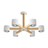 Cylindrical Shade Kid Bedroom Chandelier Wood Modern Style Ceiling Pendant Light Clearhalo 'Ceiling Lights' 'Chandeliers' Lighting' options 189668