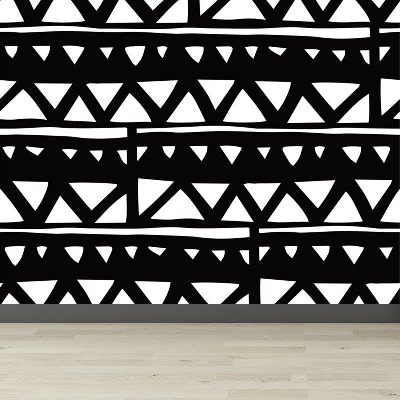 Colorful Modern Wall Paper Mural Whole Abstract Pattern Wall Art for House Interior Black Clearhalo 'Wall Decor' 'Wall Mural' 1896698