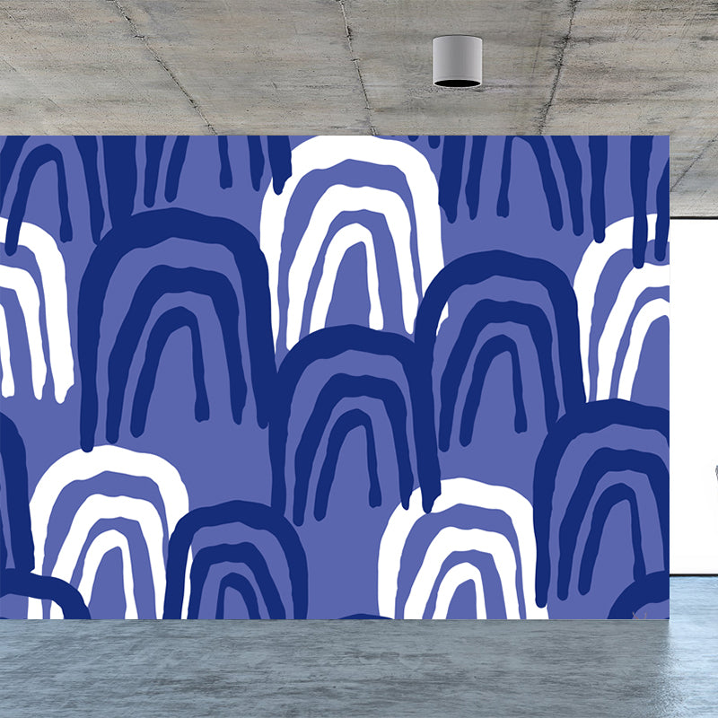 Custom Illustration Modern Mural Wallpaper with Abstract Pattern in Dark Color for Room Clearhalo 'Wall Decor' 'Wall Mural' 1896734