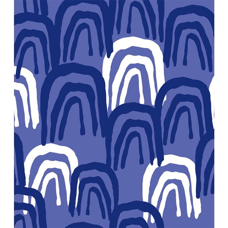 Custom Illustration Modern Mural Wallpaper with Abstract Pattern in Dark Color for Room Clearhalo 'Wall Decor' 'Wall Mural' 1896736