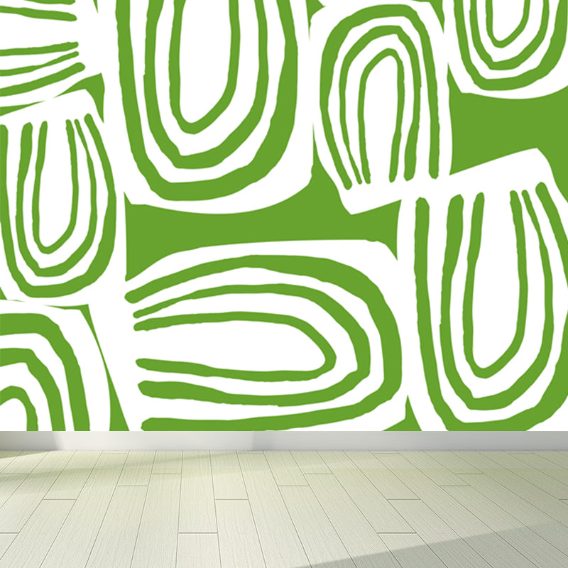 Custom Illustration Modern Mural Wallpaper with Abstract Pattern in Dark Color for Room Clearhalo 'Wall Decor' 'Wall Mural' 1896744