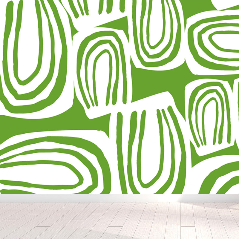 Custom Illustration Modern Mural Wallpaper with Abstract Pattern in Dark Color for Room Clearhalo 'Wall Decor' 'Wall Mural' 1896745