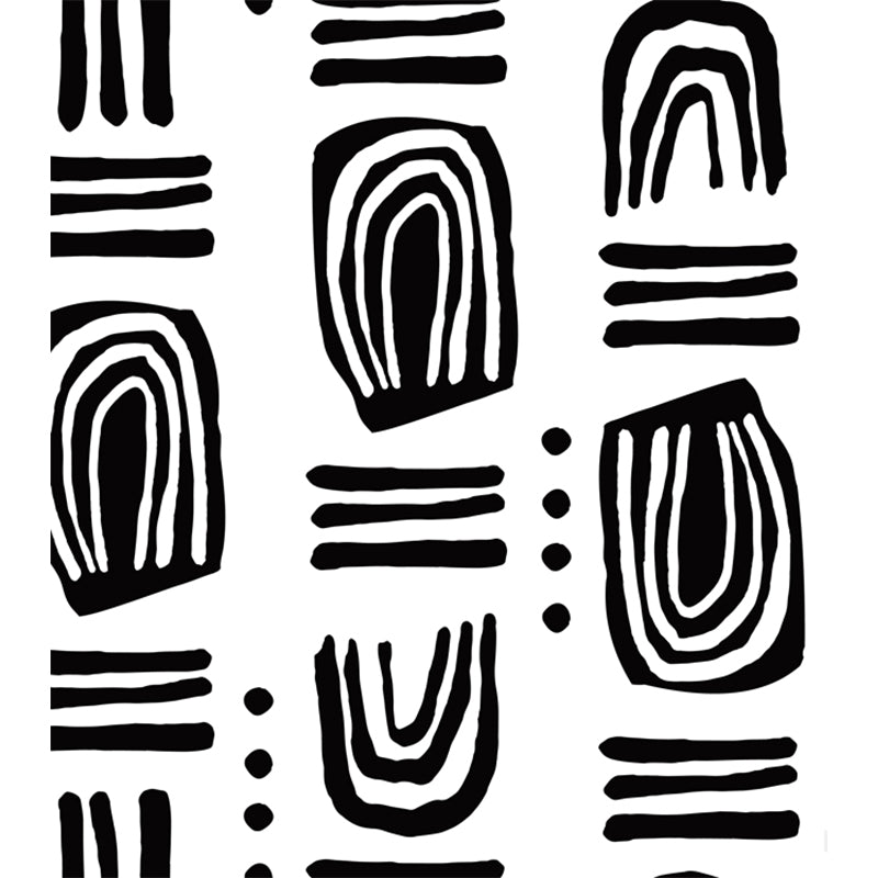 Custom Illustration Modern Mural Wallpaper with Abstract Pattern in Dark Color for Room Clearhalo 'Wall Decor' 'Wall Mural' 1896751