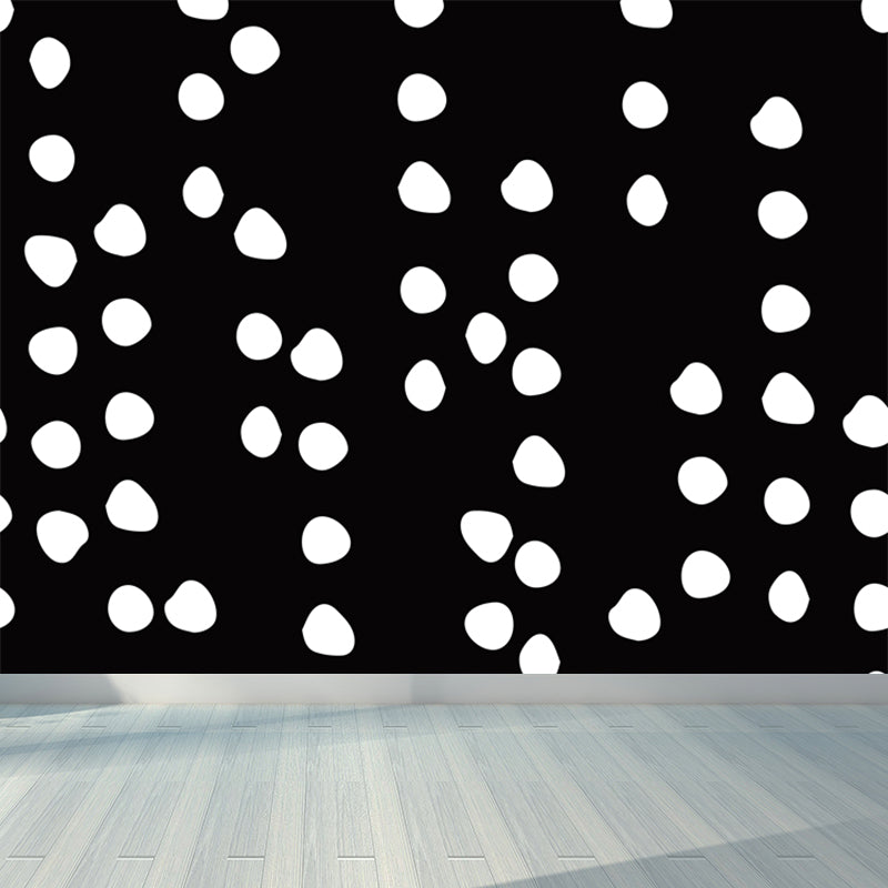 Custom Illustration Modern Mural Wallpaper with Abstract Pattern in Dark Color for Room Black Clearhalo 'Wall Decor' 'Wall Mural' 1896753