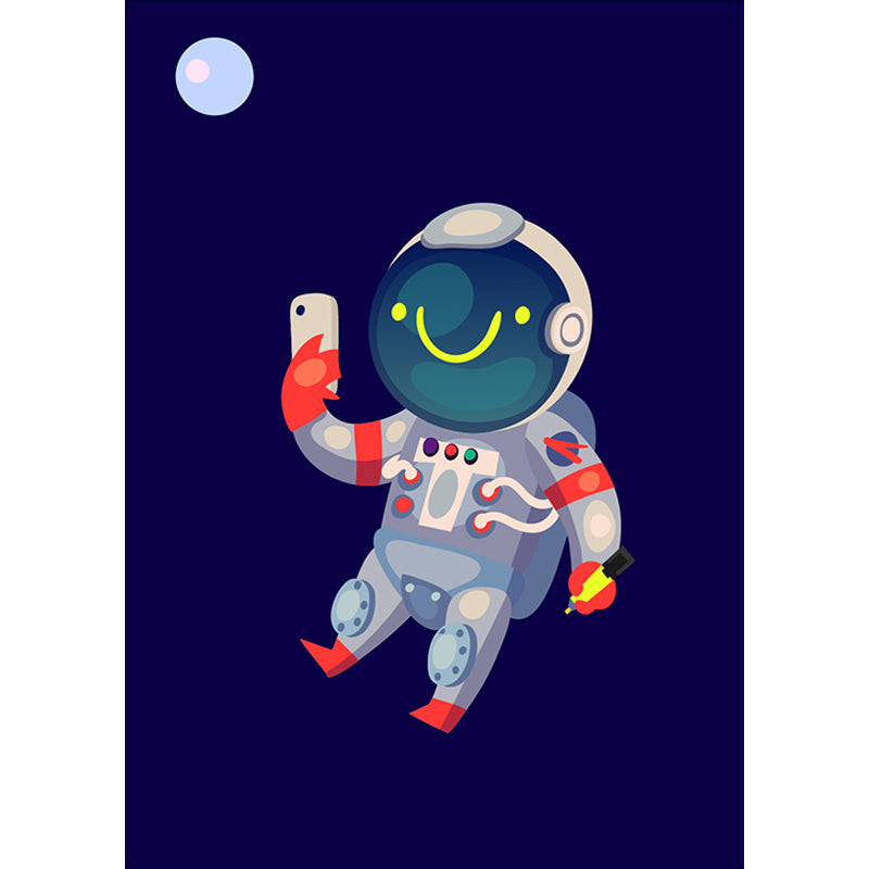 Kids Astronaut Wallpaper Mural Dark Color Boys Bedroom Wall Art, Made to Measure Clearhalo 'Wall Decor' 'Wall Mural' 1896761