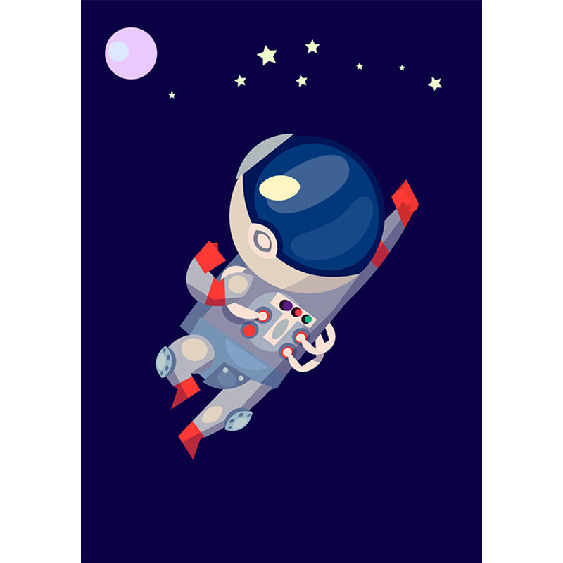 Kids Astronaut Wallpaper Mural Dark Color Boys Bedroom Wall Art, Made to Measure Clearhalo 'Wall Decor' 'Wall Mural' 1896781