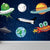 Dark Color Spacecraft Mural Wallpaper Universe Kids Moisture Resistant Wall Covering Dark Blue Clearhalo 'Wall Decor' 'Wall Mural' 1896808