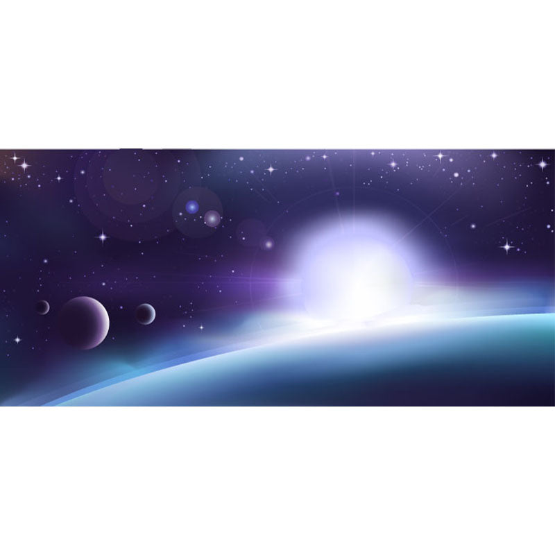 Dark Color Spacecraft Mural Wallpaper Universe Kids Moisture Resistant Wall Covering Clearhalo 'Wall Decor' 'Wall Mural' 1896826