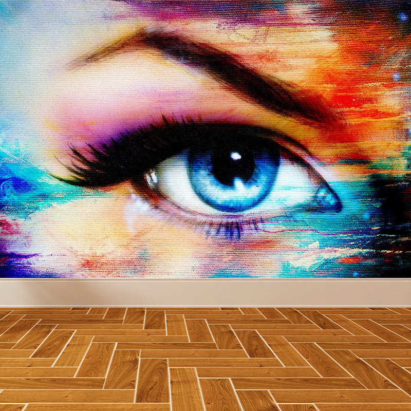 Illustration Woman Model Wall Mural Decal for Girls Bedroom, Light Color, Custom Made Brown Clearhalo 'Wall Decor' 'Wall Mural' 1896888