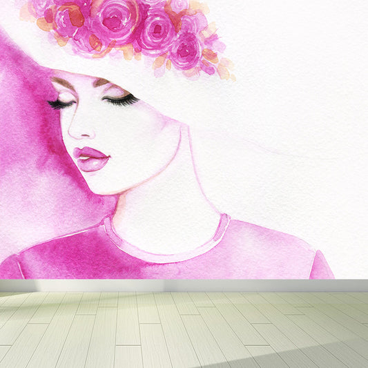 Cool Woman Mural Wallpaper House Interior Figure Drawing Wall Art, Made to Measure Clearhalo 'Wall Decor' 'Wall Mural' 1896944