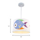Kids Drum Pendant Light with Fish Fabric Cartoon White Hanging Light Clearhalo 'Ceiling Lights' 'Pendant Lights' 'Pendants' Lighting' 189697