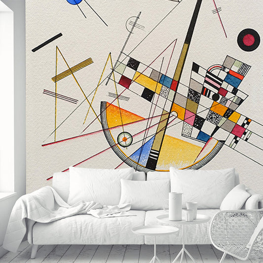 Modern Art Geometric Mural Decal Multicolored Dorm Room Wall Covering, Stain-Proof Clearhalo 'Wall Decor' 'Wall Mural' 1896985