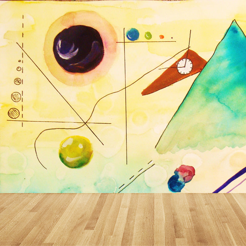 Contemporary Kandinsky Painting Mural Pastel Color Abstract Wall Art for Family Room Clearhalo 'Wall Decor' 'Wall Mural' 1897030