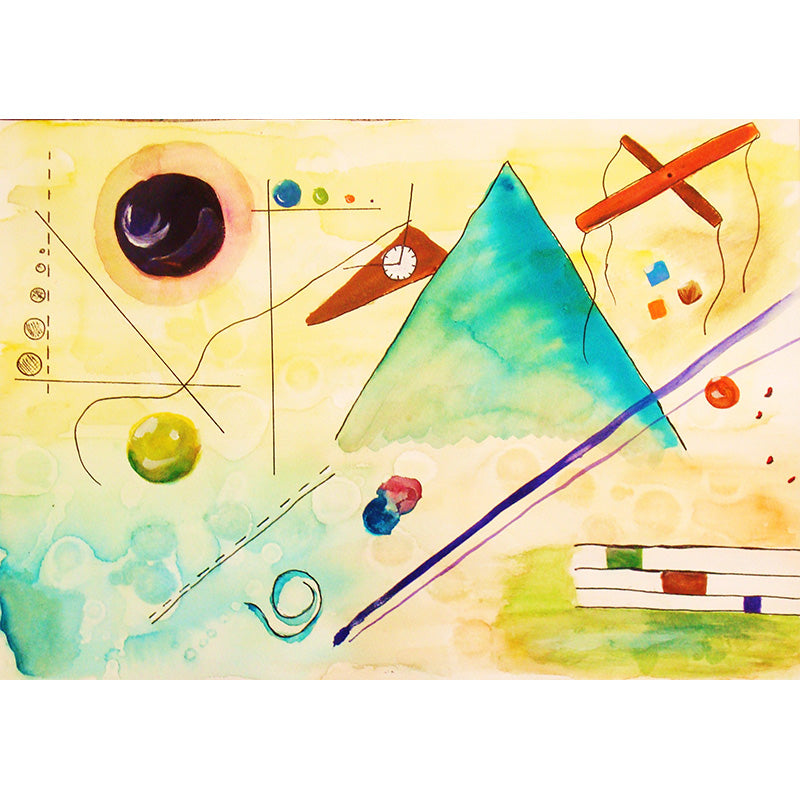 Contemporary Kandinsky Painting Mural Pastel Color Abstract Wall Art for Family Room Clearhalo 'Wall Decor' 'Wall Mural' 1897031