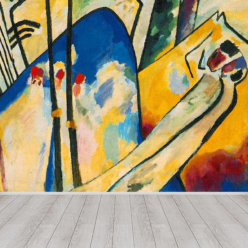 Contemporary Kandinsky Painting Mural Pastel Color Abstract Wall Art for Family Room Clearhalo 'Wall Decor' 'Wall Mural' 1897035