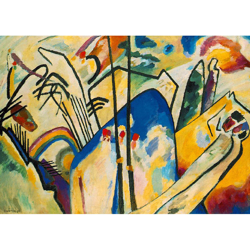Contemporary Kandinsky Painting Mural Pastel Color Abstract Wall Art for Family Room Clearhalo 'Wall Decor' 'Wall Mural' 1897036