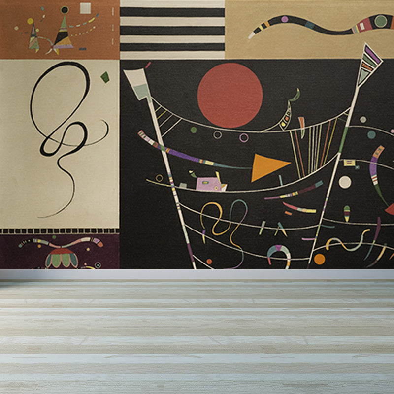 Contemporary Kandinsky Painting Mural Pastel Color Abstract Wall Art for Family Room Clearhalo 'Wall Decor' 'Wall Mural' 1897040