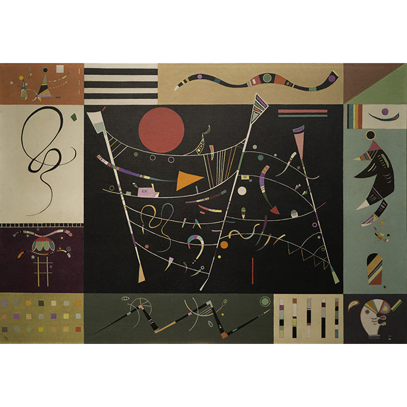 Contemporary Kandinsky Painting Mural Pastel Color Abstract Wall Art for Family Room Clearhalo 'Wall Decor' 'Wall Mural' 1897041