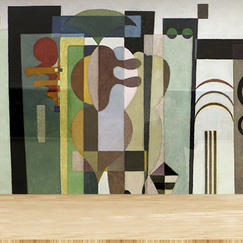 Contemporary Kandinsky Painting Mural Pastel Color Abstract Wall Art for Family Room Clearhalo 'Wall Decor' 'Wall Mural' 1897050