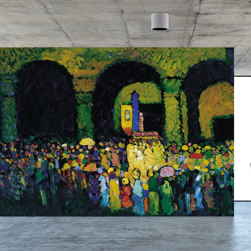 Multicolored Artistic Wall Mural Whole Kandinsky Figure Drawing Wall Covering for Home Clearhalo 'Wall Decor' 'Wall Mural' 1897054