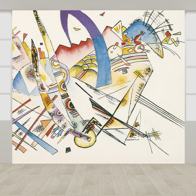 Multicolored Artistic Wall Mural Whole Kandinsky Figure Drawing Wall Covering for Home Clearhalo 'Wall Decor' 'Wall Mural' 1897059
