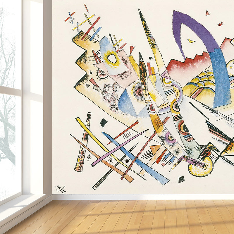 Multicolored Artistic Wall Mural Whole Kandinsky Figure Drawing Wall Covering for Home Clearhalo 'Wall Decor' 'Wall Mural' 1897060