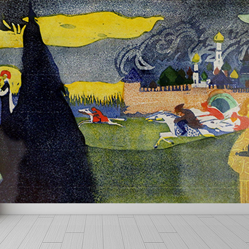 Multicolored Artistic Wall Mural Whole Kandinsky Figure Drawing Wall Covering for Home Green Clearhalo 'Wall Decor' 'Wall Mural' 1897063