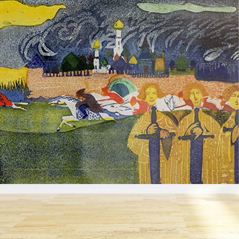 Multicolored Artistic Wall Mural Whole Kandinsky Figure Drawing Wall Covering for Home Clearhalo 'Wall Decor' 'Wall Mural' 1897064