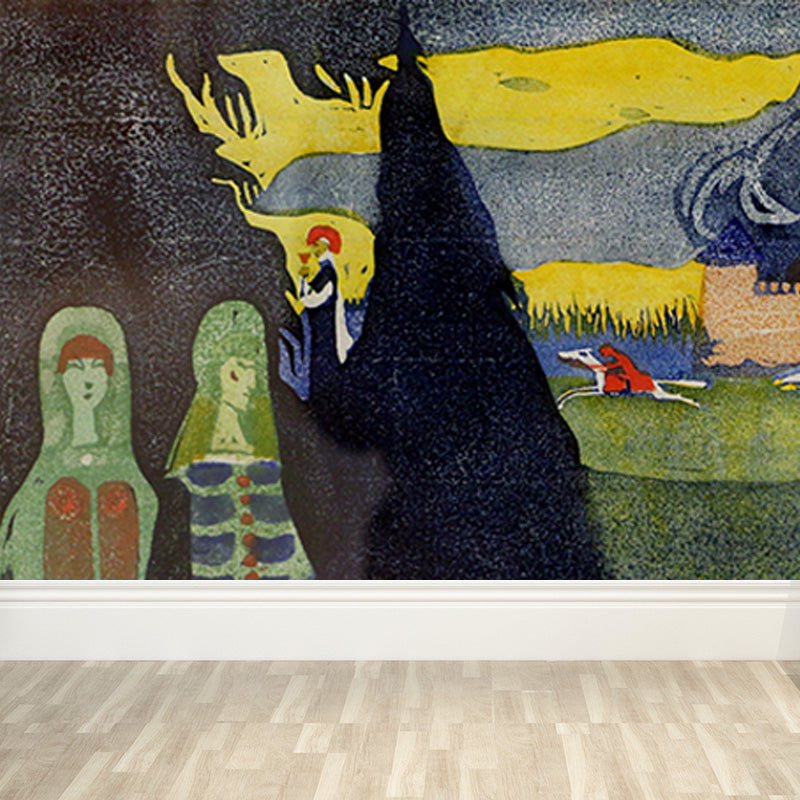 Multicolored Artistic Wall Mural Whole Kandinsky Figure Drawing Wall Covering for Home Clearhalo 'Wall Decor' 'Wall Mural' 1897065