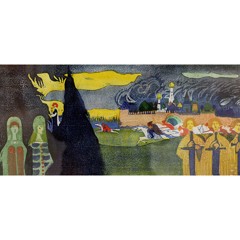 Multicolored Artistic Wall Mural Whole Kandinsky Figure Drawing Wall Covering for Home Clearhalo 'Wall Decor' 'Wall Mural' 1897066