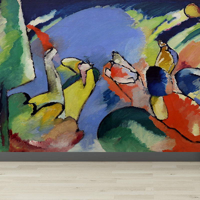 Multicolored Artistic Wall Mural Whole Kandinsky Figure Drawing Wall Covering for Home Light Purple Clearhalo 'Wall Decor' 'Wall Mural' 1897068