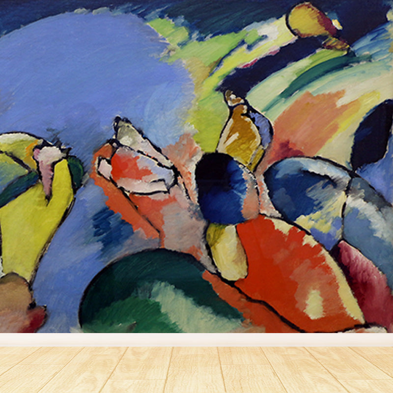 Multicolored Artistic Wall Mural Whole Kandinsky Figure Drawing Wall Covering for Home Clearhalo 'Wall Decor' 'Wall Mural' 1897069