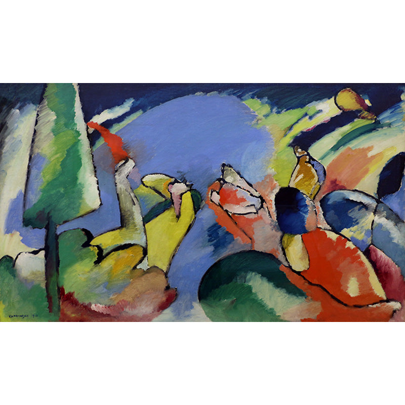 Multicolored Artistic Wall Mural Whole Kandinsky Figure Drawing Wall Covering for Home Clearhalo 'Wall Decor' 'Wall Mural' 1897071