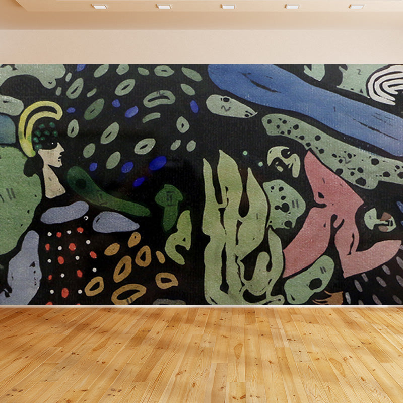 Multicolored Artistic Wall Mural Whole Kandinsky Figure Drawing Wall Covering for Home Light Green Clearhalo 'Wall Decor' 'Wall Mural' 1897073