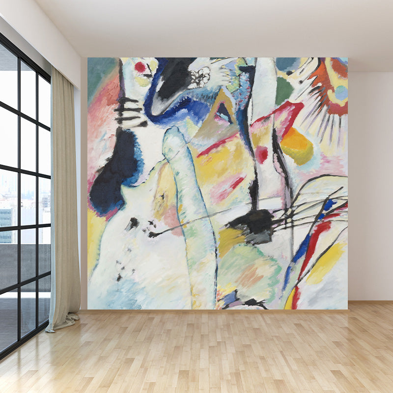 Illustration Abstract Wallpaper Mural Full Size Wall Art for Hallway, Made to Measure Light Gray Clearhalo 'Wall Decor' 'Wall Mural' 1897078