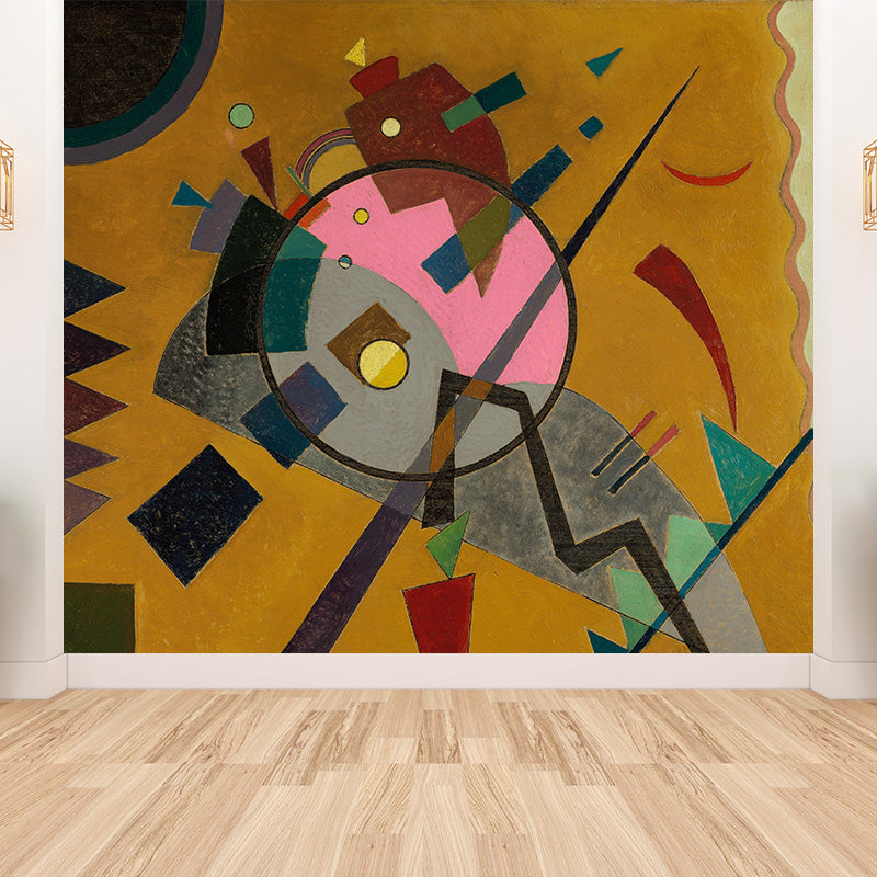 Illustration Abstract Wallpaper Mural Full Size Wall Art for Hallway, Made to Measure Orange Clearhalo 'Wall Decor' 'Wall Mural' 1897083