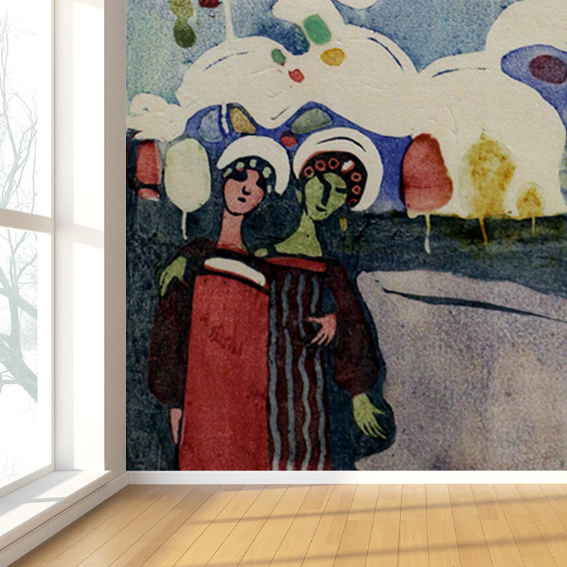 Illustration Abstract Wallpaper Mural Full Size Wall Art for Hallway, Made to Measure Clearhalo 'Wall Decor' 'Wall Mural' 1897099