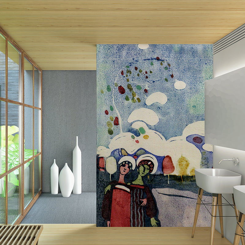 Illustration Abstract Wallpaper Mural Full Size Wall Art for Hallway, Made to Measure Clearhalo 'Wall Decor' 'Wall Mural' 1897100