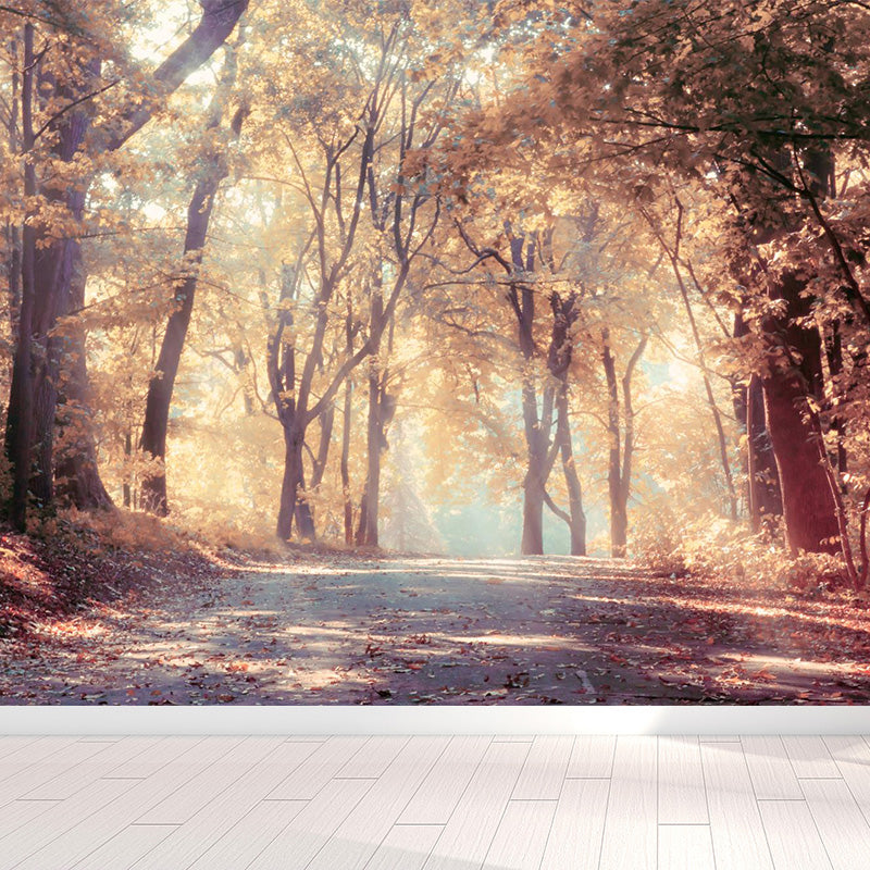 Scenery Print Mural Wallpaper Soft Color Contemporary Wall Decor for House Interior Brown Clearhalo 'Wall Decor' 'Wall Mural' 1897108