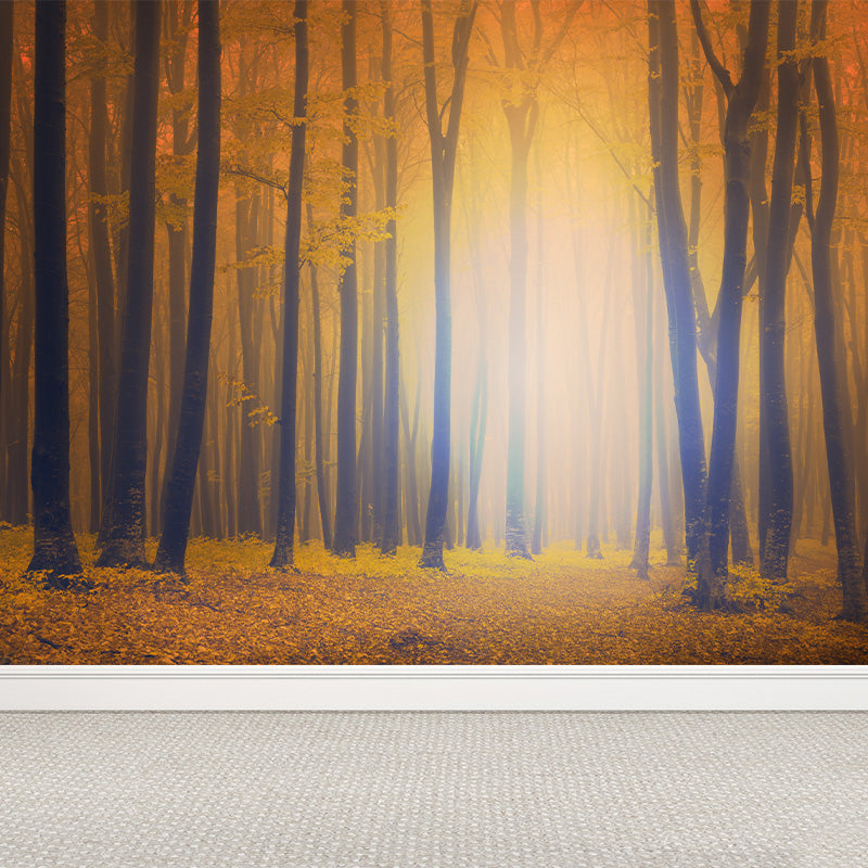 Scenery Print Mural Wallpaper Soft Color Contemporary Wall Decor for House Interior Dark Yellow Clearhalo 'Wall Decor' 'Wall Mural' 1897118