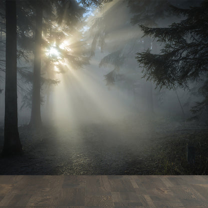 Light Color Misty Landscape Mural Moisture Resistant Modern Style Bedroom Wall Art Dark Gray Clearhalo 'Wall Decor' 'Wall Mural' 1897158