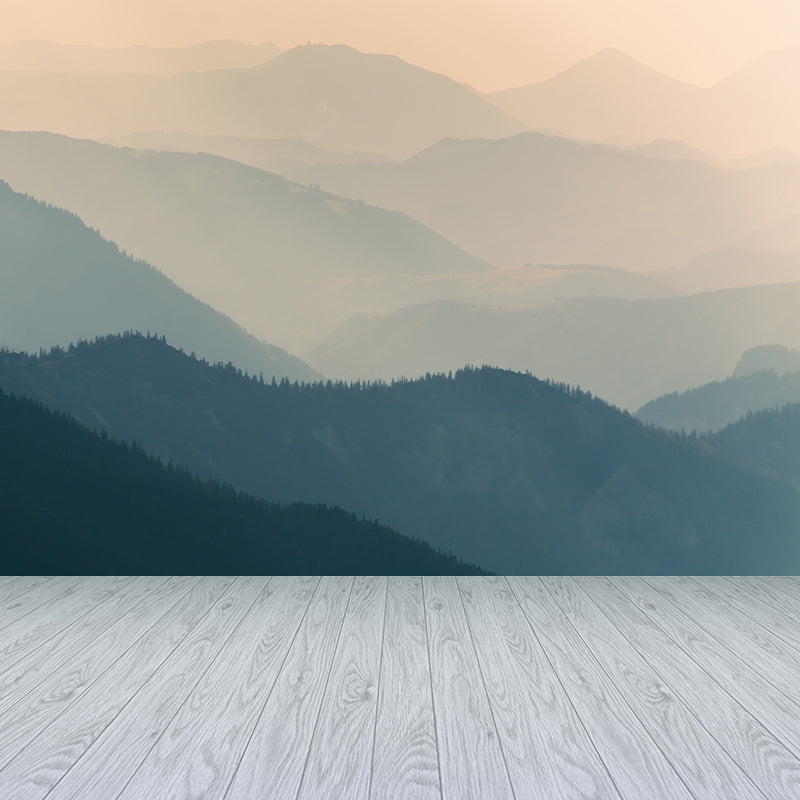 Light Color Misty Landscape Mural Moisture Resistant Modern Style Bedroom Wall Art Clearhalo 'Wall Decor' 'Wall Mural' 1897164